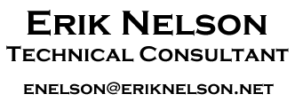 Erik Nelson, Technical Consultant